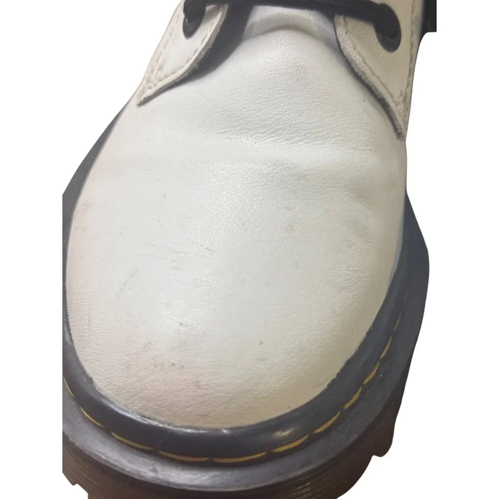 Dr. Martens Luana White Leather Lace-Up Ankle Boots With Black Size US 7/UK 5 - Picture 10 of 12